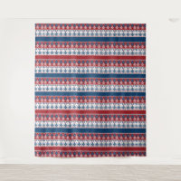 Padrão Norueguês Listrado Vermelho Azul
