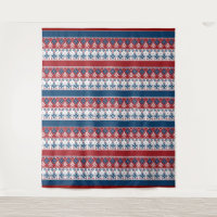 Padrão Norueguês Striped Azul Vermelho