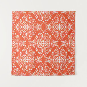 Tapete De Parede Padrão ornamental vermelho sem costura