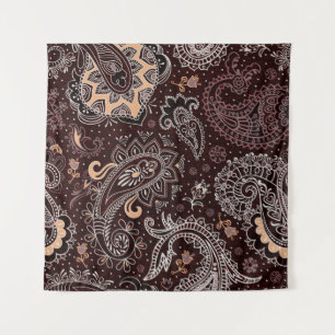 Tapete De Parede Padrão perfeito colorido no estilo paisley. Vinta