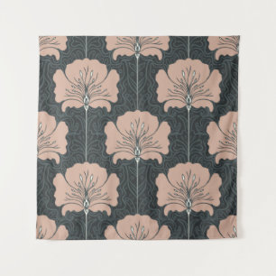 Tapete De Parede Padrão perfeito de vindima com flores rosa. Art n°