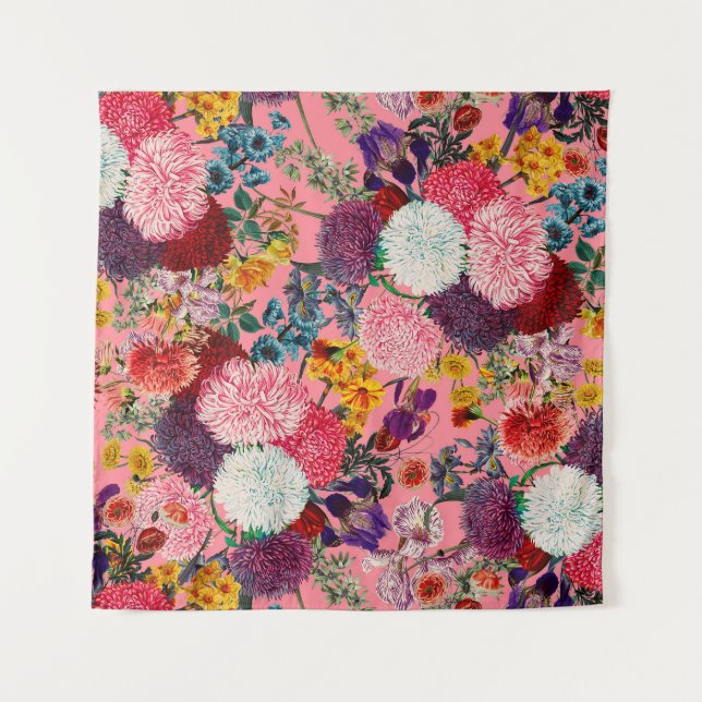 Tapete De Parede Padrão Rosa Floral (Frente)