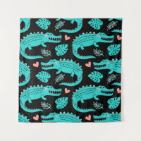 Padrão sem costura com crocodilos de desenho anima