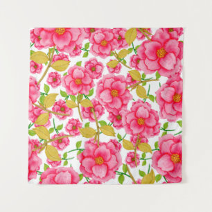 Tapete De Parede Padrão sem costura de aquarelas com flores. Vintag