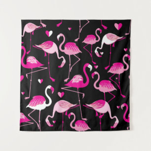 Tapete De Parede Padrão sem costura de flamingos cor-de-rosa em uma