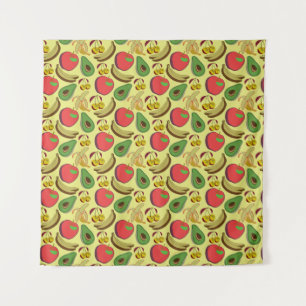 Tapete De Parede Padrão sem costura de fruta tropical colorida