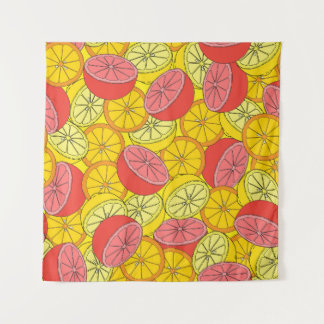 Tapete De Parede Padrão sem costura de Frutas Citrus