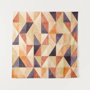 Tapete De Parede Padrão Terreno da Aquarela Mosaica Triangular