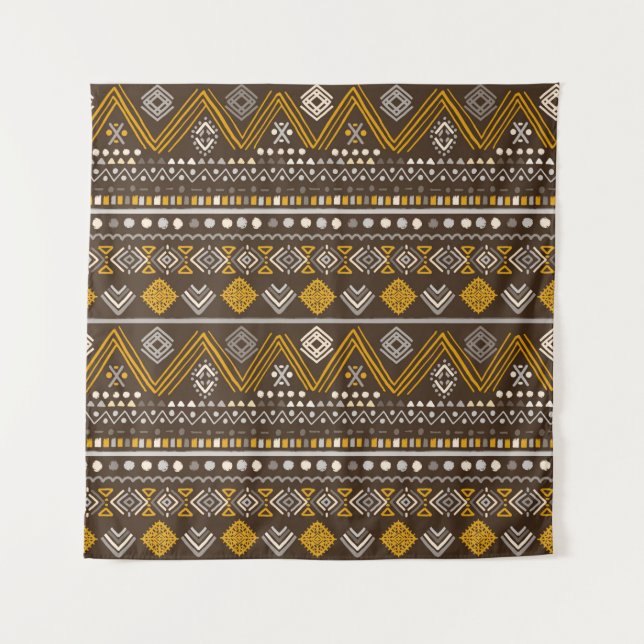 Tapete De Parede Padrão tribal colorido sem costura (Frente)