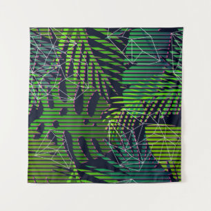 Tapete De Parede Padrão tropical sem costura com plantas tropicais.