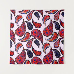 Tapete De Parede Padrão uniforme criativo com paisley desenhado à m