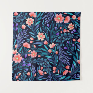 Tapete De Parede Padrão uniforme de aquarela floral.