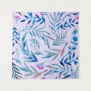 Tapete De Parede Padrão uniforme de aquarela. Ornamento botânico. L