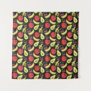 Tapete De Parede padrão uniforme de fruta fruta tropical colorida