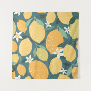 Tapete De Parede Padrão uniforme de frutas de limão