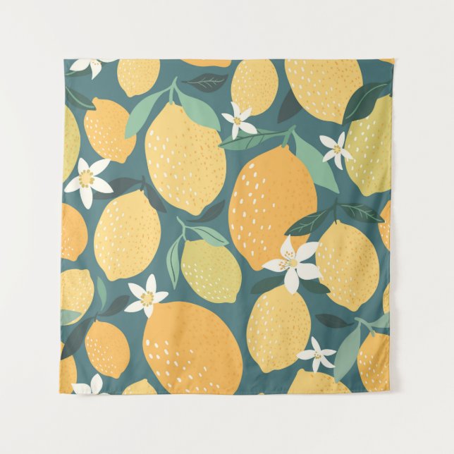 Tapete De Parede Padrão uniforme de frutas de limão (Frente)