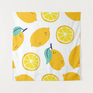 Tapete De Parede Padrão uniforme de frutas de limões