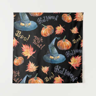 Tapete De Parede padrão uniforme de Halloween com abóbora de hall