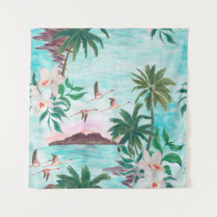 Tapete De Parede Padrão uniforme de pintura aquosa com hawaiano