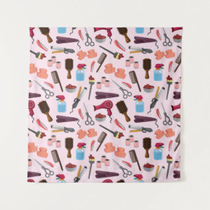 Tapete De Parede padrão uniforme do KIT de cabeleireiro