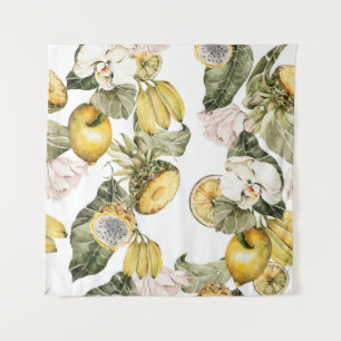 Tapete De Parede Padrão uniforme floral de aquarelas. Pintado à mão