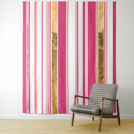 Tapete De Parede Padrão vertical cor-de-rosa dourado