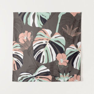 Tapete De Parede Padrão Vintage Seamless. Fl tropical contemporâneo