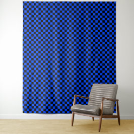Tapete De Parede Padrão xadrez azul e preto