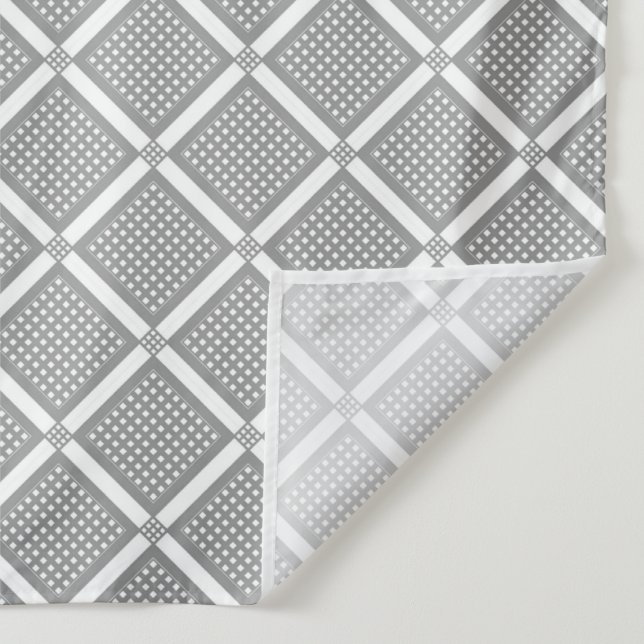 Tapete De Parede Padrão xadrez geométrico cinza e branco (Detalhe)