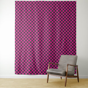 Tapete De Parede Padrão xadrez magenta e fumaça
