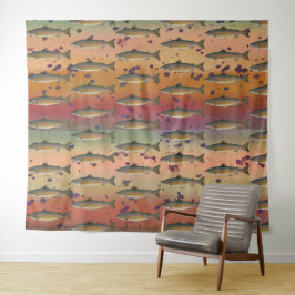 Tapete De Parede Padrões de peixes de truta arco-íris para pescador