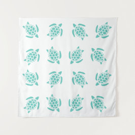 Tapete De Parede Padrões Náuticos De Tartarugas Azuis Aqua Quimais