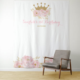 Tapete De Parede Painel de Fundo de Aniversário da Princesa Coroa D
