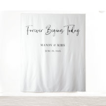 Painel de Fundo de Casamento Forever Begins Today