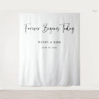 Tapete De Parede Painel de Fundo de Casamento Forever Begins Today
