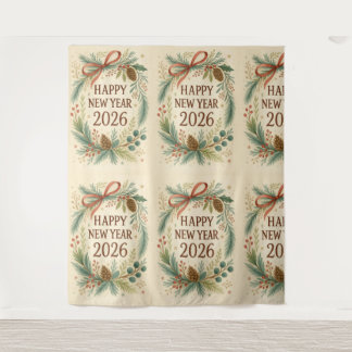 Tapete De Parede painel de fundo de festa feliz ano novo 2026 rústi