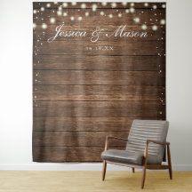 Painel de Fundo de Parede de Madeira Rústica - Fun