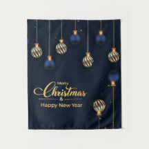 Painel de Natal azul dourado decorações saudação