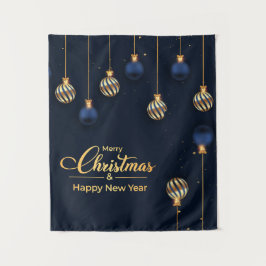 Tapete De Parede Painel de Natal azul dourado decorações saudação