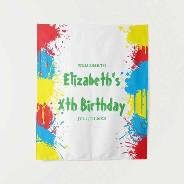 Tapete De Parede Painting Party Kids Birthday (Frente)