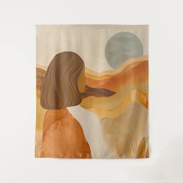 Tapete De Parede Paisagem Boho Abstrato (17) (Frente)