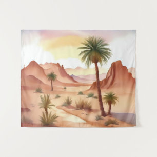 Tapete De Parede Paisagem do Deserto com Palmas de Data