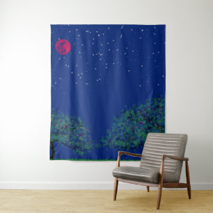 Tapete De Parede Paisagem Mística Noturna Estrelada