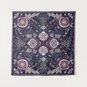 Tapete De Parede Paisley floral, design de bolso quadrado.