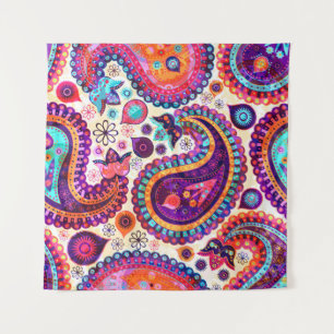 Tapete De Parede Paisley Floral Indian Seamless Ornament