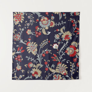 Tapete De Parede paisley indiano, fundo marinho, tradicional.