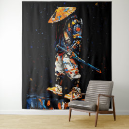 Tapete De Parede Paleta de Ciber Ninja Faca Neon Laranja Impasto