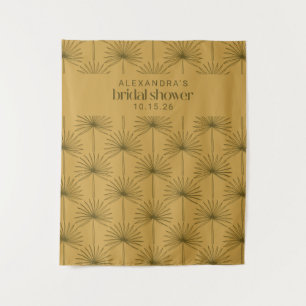 Tapete De Parede Palm Leaf Botânico Mostarda Personalizado Chá de N