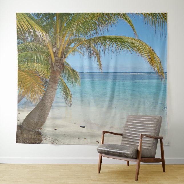 Tapete De Parede Palm Tree Beach Scense Ocean Landscape (In Situ (Horizontal))