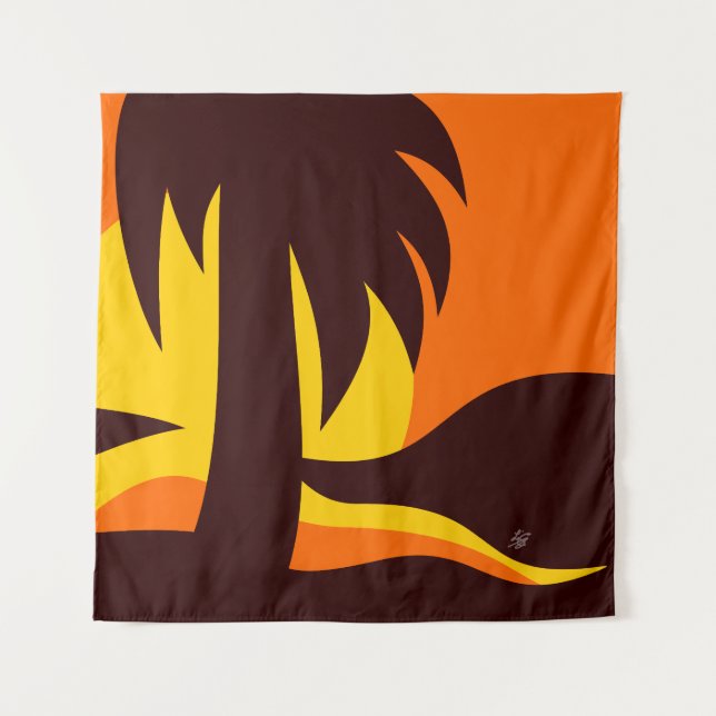 Tapete De Parede Palm Tree On Beach Sunset (Frente)